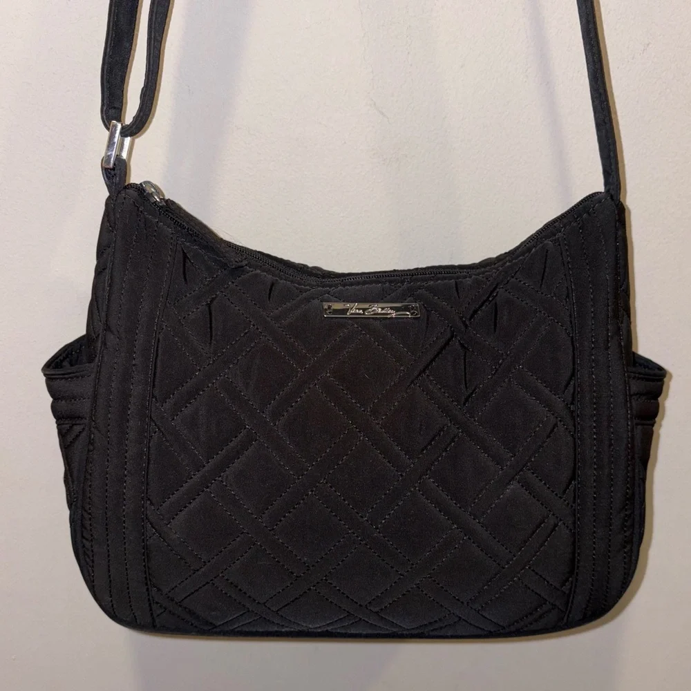 Vera Bradley Black Microfiber Crossbody Bag - Picture 1 of 8